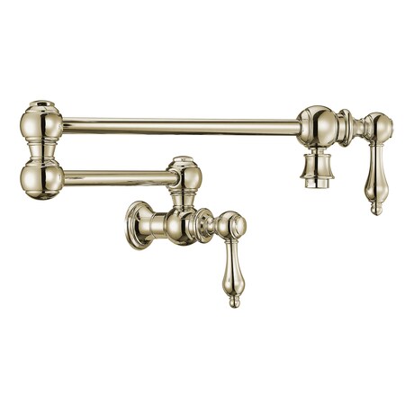 Whitehaus Vintage Iii Plus Wall Mount Retractable Swing Spout Pot Filler W/ Lvr WHKPFLV3-9550-NT-PN